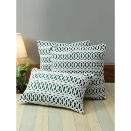 Romee Green & White Polyester Cushion Covers - Set of 3-picture-37