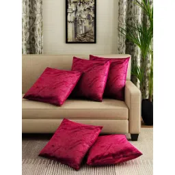 Romee Maroon Velvet Cushion Covers (40 x 40 cm) - Set of 5-picture-36