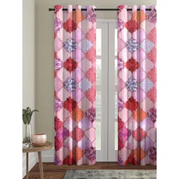 ROMEE Pink & Purple Geometric Room Darkening Door Curtain-picture-31