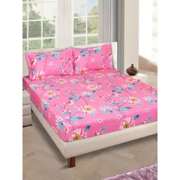 Romee Pink Microfibre Floral Bed Sheets-picture-43