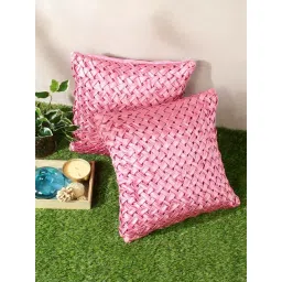 Romee Pink Polyester Cushion Covers (40 x 40 cm) - Set of 2-picture-25