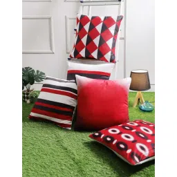 Romee Red & White Polyester Cushion Cover - Set of 5-picture-35