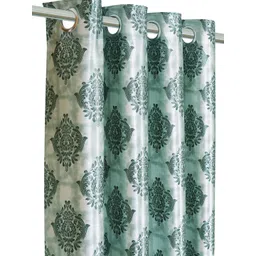 ROMEE Teal & Green 2 Pieces Floral Printed Door Curtain image 4