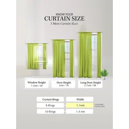 ROMEE Teal & Green 2 Pieces Floral Printed Door Curtain image 3