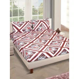 Romee White Cotton Geometric Bed Sheets-picture-31