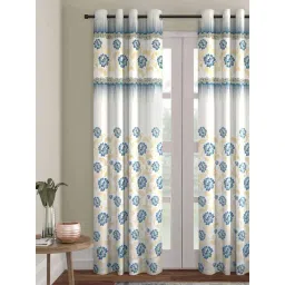 Romee White Jaquard Floral Curtains and Sheers-picture-42