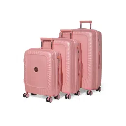 Romeing Sicily Pink Textured Hard Case Large Trolley Bag Set of 3 - 55, 65 & 75 cms-picture-42
