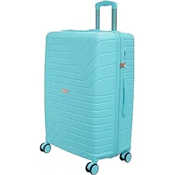 Tuscany 28 inch, Polypropylene Luggage, Hard Sided, (Light Blue 75 cms) Large Check-in Trolley Bag | 8 Spinner Smooth Wheels | TSA Lock | Unbreakable | Men & Women-image-1