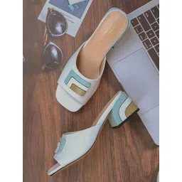 Ronnie Grey Colourblocked PU Party Block Sandals-picture-10