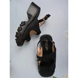 Ronnie Grey Women's Black Back Strap Sandals-picture-30