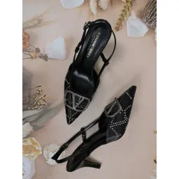 Ronnie Grey Women's Black Back Strap Stilettos-picture-45