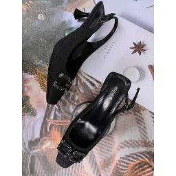 Ronnie Grey Women's Black Back Strap Stilettos-picture-44