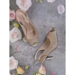 Ronnie Grey Women's Champagne Back Strap Stilettos-picture-18