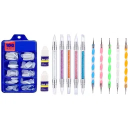 roodiles Artificial Nails 100 pcs with Glue, Dual Ended Nail Dotting Tools & Precision Dual Ended Acrylic Nail Brush Pen, Salon-Quality-picture-38