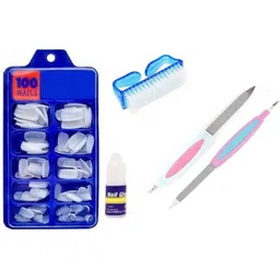 roodiles Artificial White Nails Set with Nail Glue, 2 Nail Filers & Nail Scrub Brush Long-Lasting, Salon-Quality-picture-20