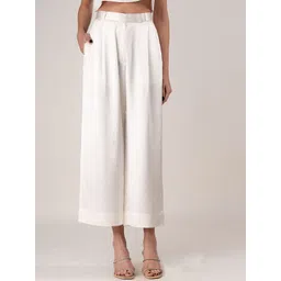 ROOH by SHIVANI Pleated Satin High-Rise Trousers-picture-27