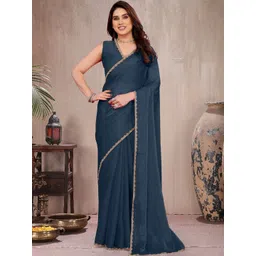 ROOP SUNDARI SAREES Beads and Stones Border Saree With Blouse Piece-picture-11