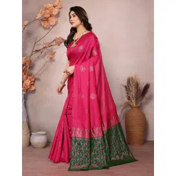 ROOP SUNDARI SAREES Woven Design Zari Pure Silk Banarasi Saree image 5