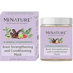 Root Strengthening and Conditioning Mask by mi nature | 100g(3.5 oz) | Enriched with 8 Herbal Ingredients - Fenugreek, Shikakai, Neem, Amla, Hibiscus, Rose petal, Bhringraj and Curry leaves-picture-48