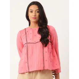 ROOTED Womans Pink Linen Regular Top-picture-20