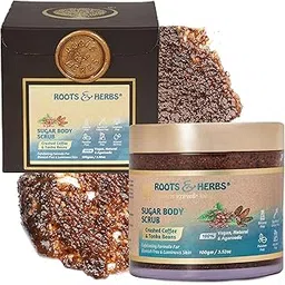 ROOTS AND HERBS Sugar Body Scrub - Crushed Coffee and Tonka Beans - Exfoliating Scrubs for women exfoliator Lip scrub Sugar Scrub Face Scrub Exfoliating body scrub Scrubs for men Foot Scrub spa stuff-picture-40