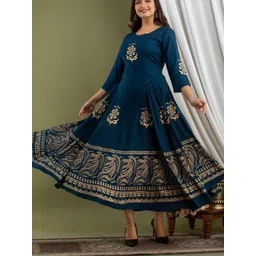 ROPADEMODA Women Floral Printed Floral Anarkali Kurta image 4