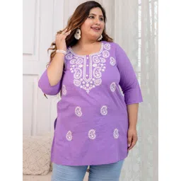 ROPADEMODA Women Plus Size Cotton Straight Kurtas-picture-11