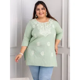 ROPADEMODA Women Plus Size Cotton Straight Kurtas-picture-19