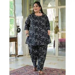ROPADEMODA Women Plus Size Printed Pure Cotton Co-Ords-picture-29