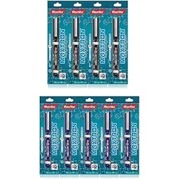 Rorito Maxtron Pens Set 9 Pens 5 Blue 4 Black 05mm Meta Metal Tip Smooth Writing Waterproof Ink Long Lasting Ink Tank Controlled Flow Gel Pen for Office And School-picture-11