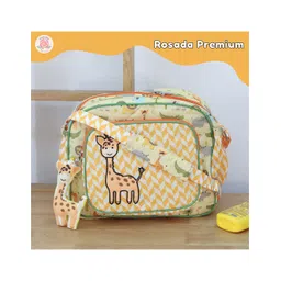 Rosada Animal Trendy Mini Sling Diaper Bag for Baby Mom | Outing Travel Lightweight Waterproof Washable Spacious Zip Compartments and Shoulder Sling with Hanging Soft ToyMini-picture-15