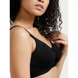 Rosaline by Zivame Black Solid Non-Wired Non Padded Everyday Bra image 2
