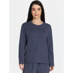 Rosaline by Zivame Blue Solid Sweatshirt-picture-39