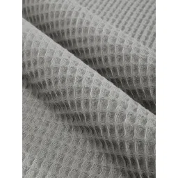 Rosara Home Grey Solid Waffle Queen Bed Cover with 2 Pillow Covers image 4