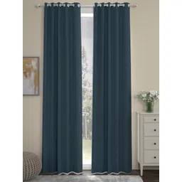 ROSARA HOME Navy Blue Set of 2 Door Curtains-picture-40