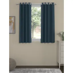 ROSARA HOME Navy Blue Set of 2 Velvet Window Curtains-picture-41