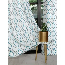 Rosara Home Polyester Grey Abstract Regular 7 ft Door Curtains - Pack of 2-picture-46