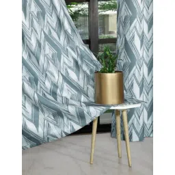 Rosara Home Polyester Grey Geometric Regular 9 ft Long Door Curtains - Pack of 2-picture-27