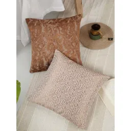 Rosara Home Rust Printed Cushion Covers Pack of 2 16"X16"-picture-47