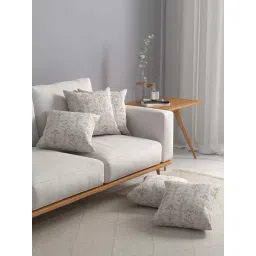 Rosara Home White Floral Print Cushion Covers Pack of 5 16"X16"-picture-11