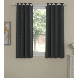 Dark Grey Polyester Solid 5 Ft Semisheer Eyelet 2 Window Curtains By Rosarahome-picture-23