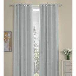 Light Grey Polyester Solid 7 Ft Semisheer Eyelet 2 Door Curtains By Rosarahome-picture-26