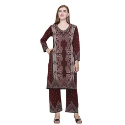 ROSARY Winter Women Ethnic Motifs Printed Regular Kurta with Trousers-picture-21