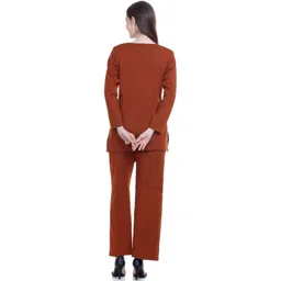 ROSARY Women Ethnic Motifs Embroidered Regular Thread Work Pure Wool Kurti with Trousers image 5