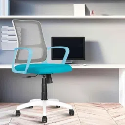 Rose Elanzo Mesh Blue &a; White Medium Back Revolving Ergonomic Office Chair-picture-21