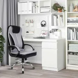 Rose Kyte 52x52x116cm Leatherette Grey &a; Black High Back Executive Chair-picture-16