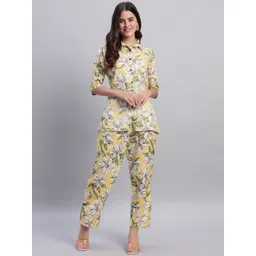 ROSEMELON Floral Printed Three-Quarter Sleeves Shirt With Trousers-picture-32