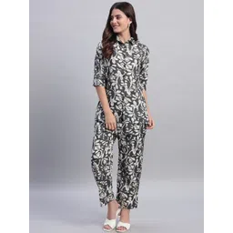 ROSEMELON Floral Printed Three-Quarter Sleeves Shirt With Trousers-picture-17