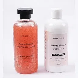Rosette blossom Combo | Set of 2 | 2-in-1 Shower Gel+Scrub and Body Milk | Infused With Rose Extract and Kokum Butter for Mosturiser | Long-lasting Fragrance-picture-48