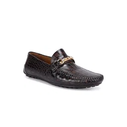 ROSSO BRUNELLO Men Textured Leather Formal Loafers-picture-14